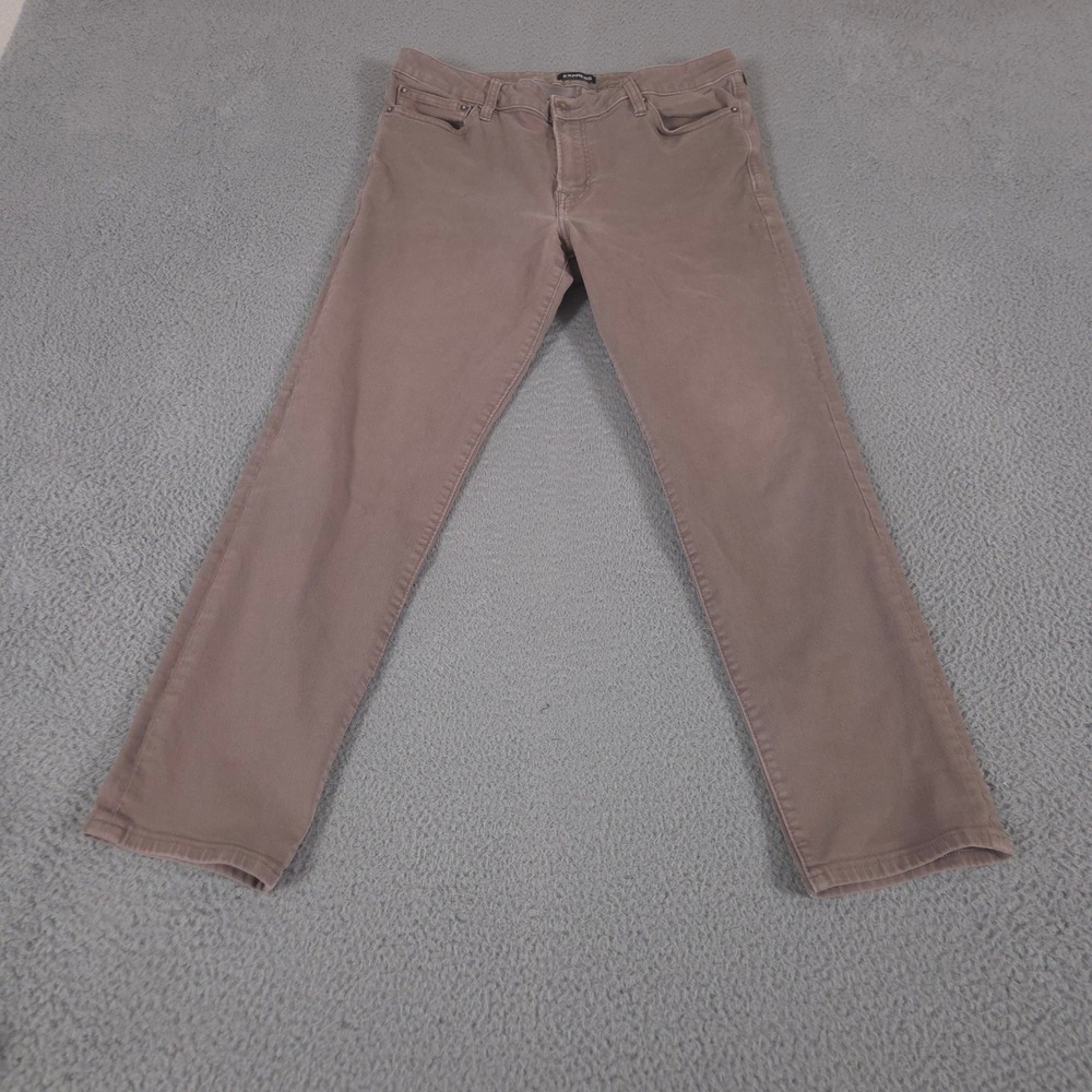 Express Pants Men 36x32 Brown Slim Leg Conscious Edit Stretch Cotton Chino Denim